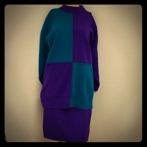 Vintage two color sweater with skirt